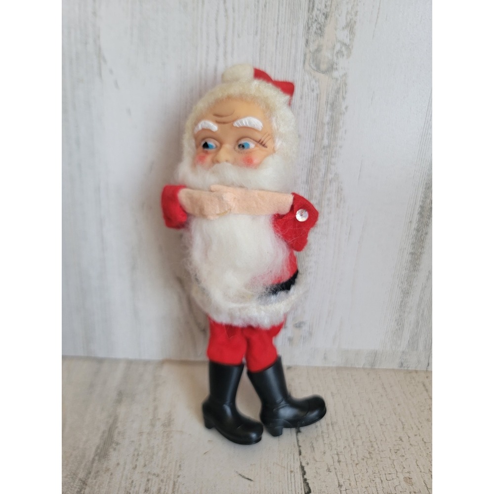 Vintage rubber face Santa Claus doll Xmas figure home decor unique plush